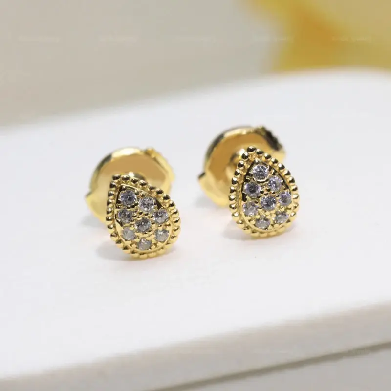 Classic Hot Selling S925 Sterling Silver Small Droplet Earrings for Women's Exquisite Luxury Brand Bohemian Cute Design Jewelry