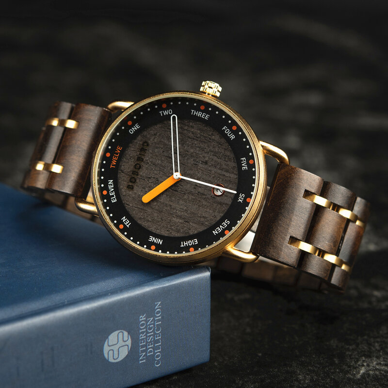 Herenhorloges Bobo Vogel Houten Quartz Horloge Casual Polshorloge Voor Heren Uniek Cadeau Drop Shipping