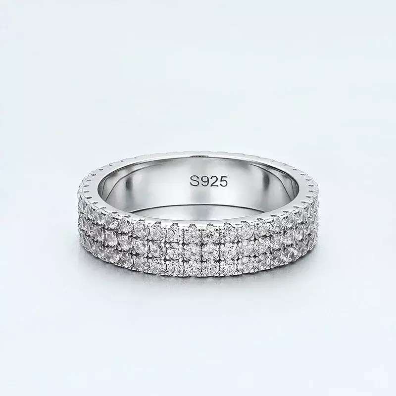 ALITREE-anillo de diamantes de moissanita de Color D para mujer, anillos de plata de ley s925 originales con certificado GRA, joyería, bandas de boda