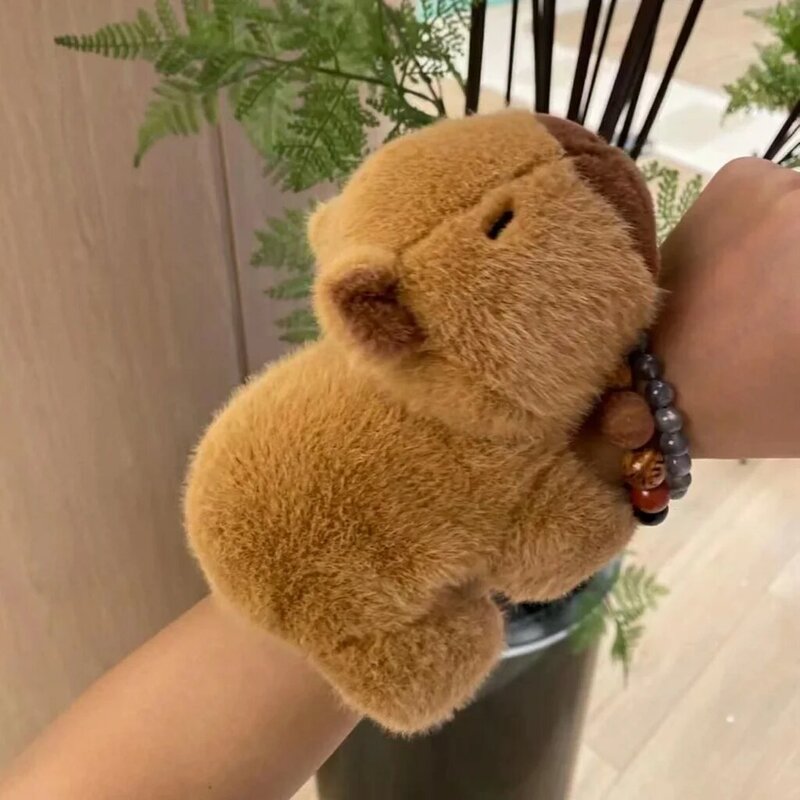 Rytanda Capybara Clap Circle Toys Slap Snap Wrap Wristband Bracelet Capybara Plush Hand Ring Fun Pop Circles Kids Christmas Gift