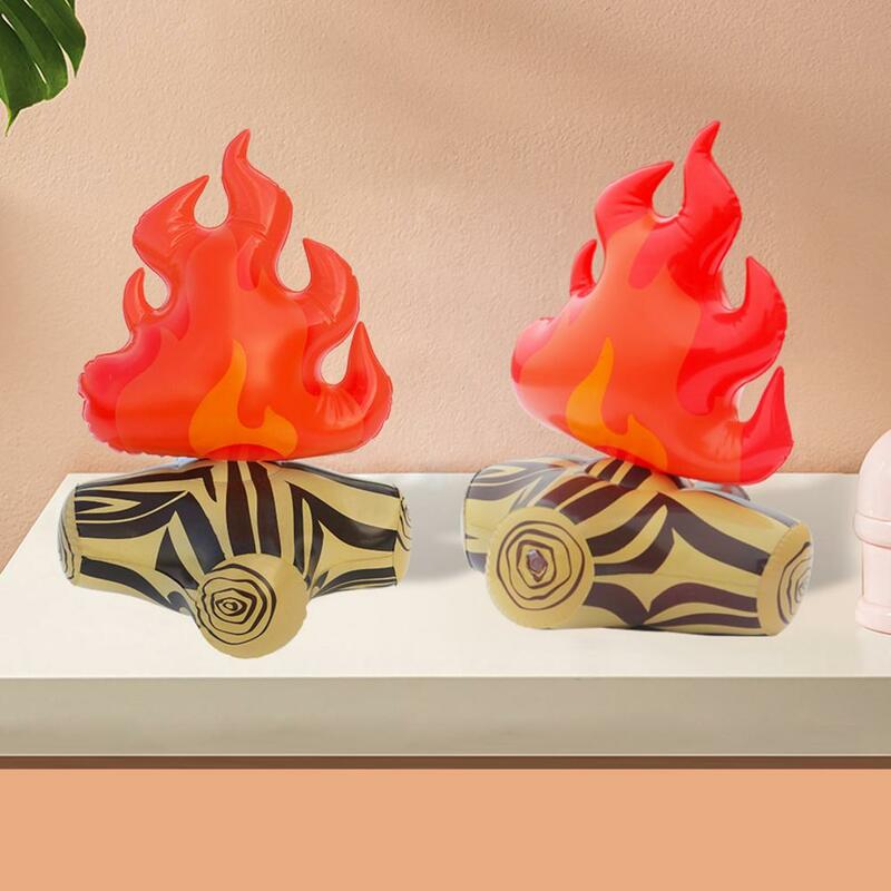 2 sztuki nadmuchiwane fałszywe rekwizyty na ognisko dekoracja sceny kempingowej nadmuchiwane ognisko drewno opałowe ozdoba ognisko zabawkowy Model