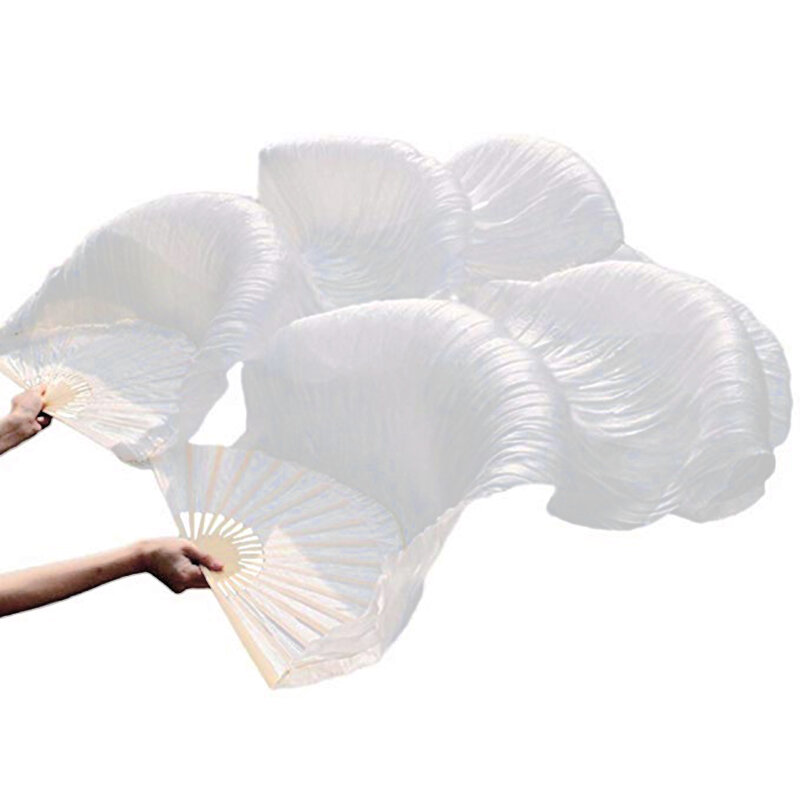 Velo de seda chino 100% para fanáticos de la danza del vientre, 1 piezas, Color blanco, 180x90cm