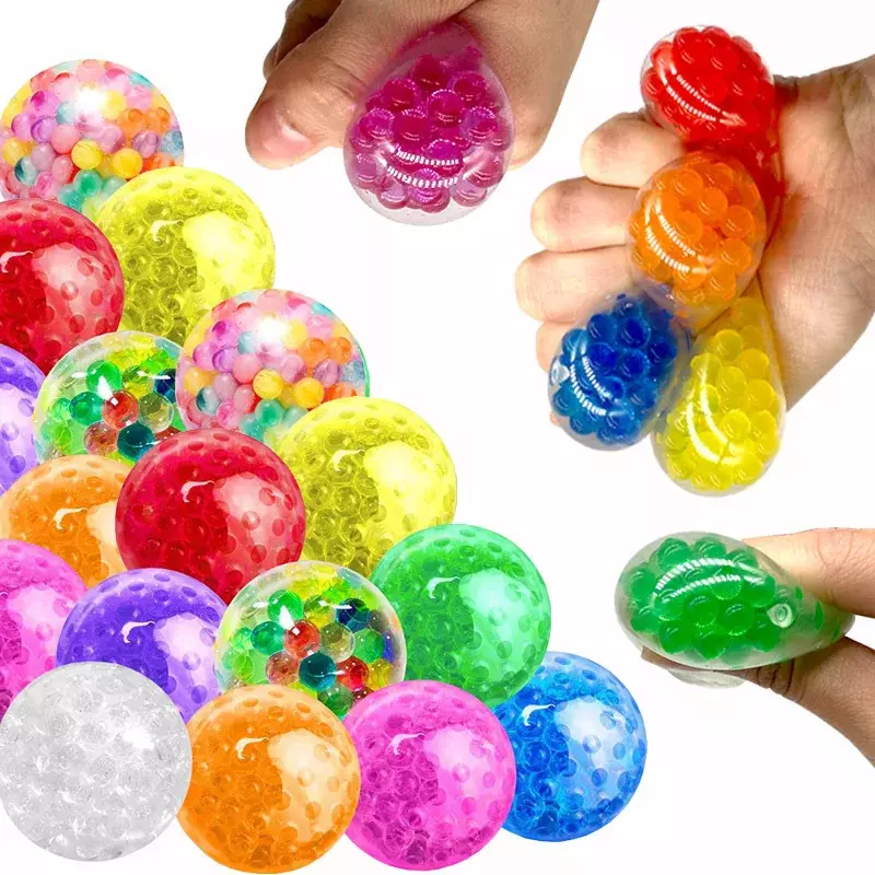 Ventilação água grânulo espremendo brinquedo para crianças e adultos, bola de uva, apaziguador do stress, cola macia, crianças, brincar, 3,5 centímetros