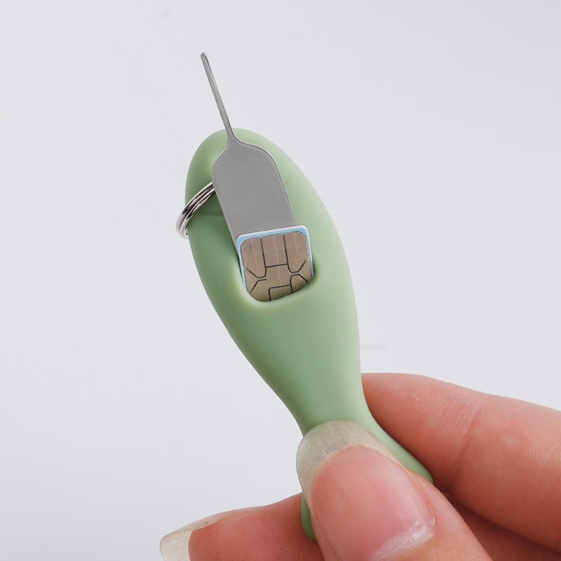 Przenośne urządzenie do usuwania kart SIM do igieł lub szpilek taca zapobiegająca zgubieniu wisiorek, breloczek dzielonych pierścieni do telefonów SIM pokrowiec na karty Ejecter