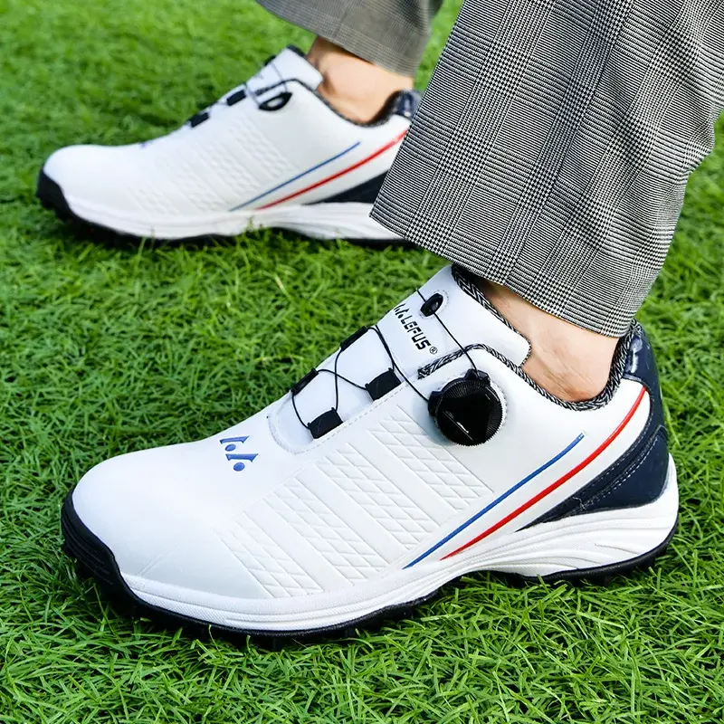 รองเท้ากอล์ฟสำหรับผู้ชาย, รองเท้าผ้าใบกอล์ฟมืออาชีพไซส์46 47รองเท้ากีฬานักกอล์ฟรองเท้าผ้าใบหรูสำหรับใส่เดิน