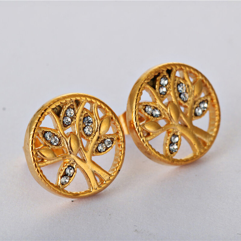 FLOWER Classic Stainless Steel Women Trendy Gold Color Earrings Punk Hip Hop Jewelry Accessories