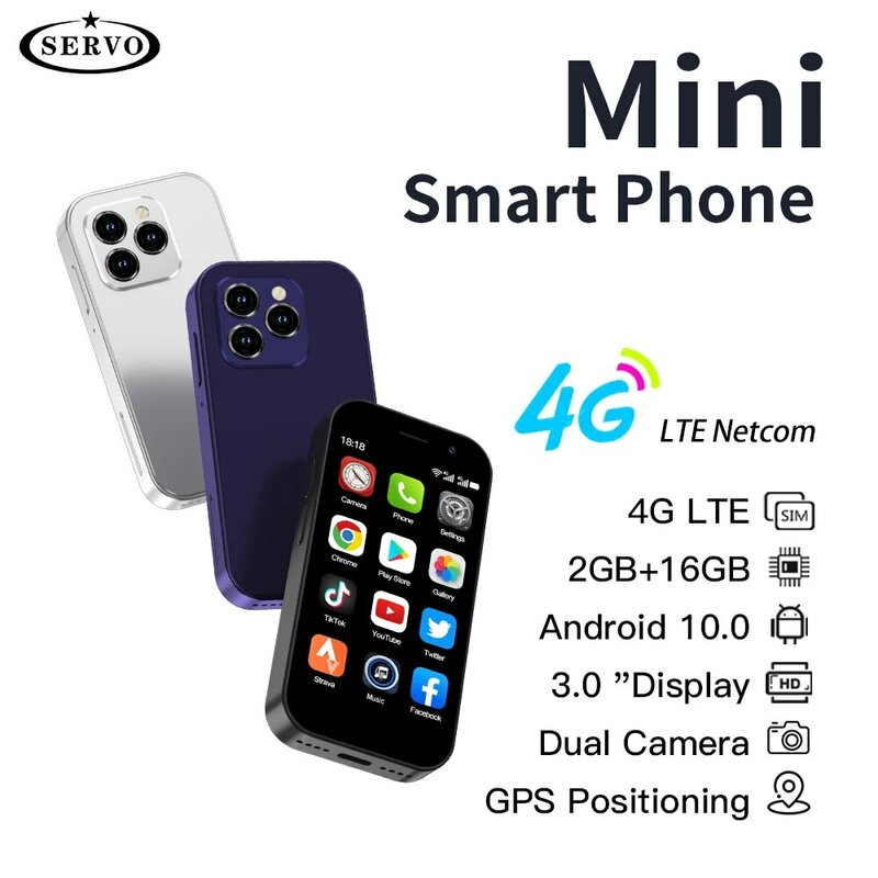 SERVO-teléfono inteligente KING8000 4G LTE, dispositivo con pantalla de 3,0 pulgadas, Android 10,0, 2000mAh, cámara Dual de 5MP, 2GB, 16GB, rentable