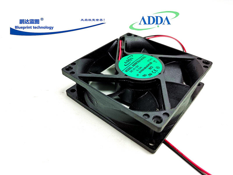 ADDA 무소음 8025 AD0812LX-A70GL 마더 보드 냉각 선풍기, 8cm 섀시, 12V0.12A, 80x80x25mm, 신제품