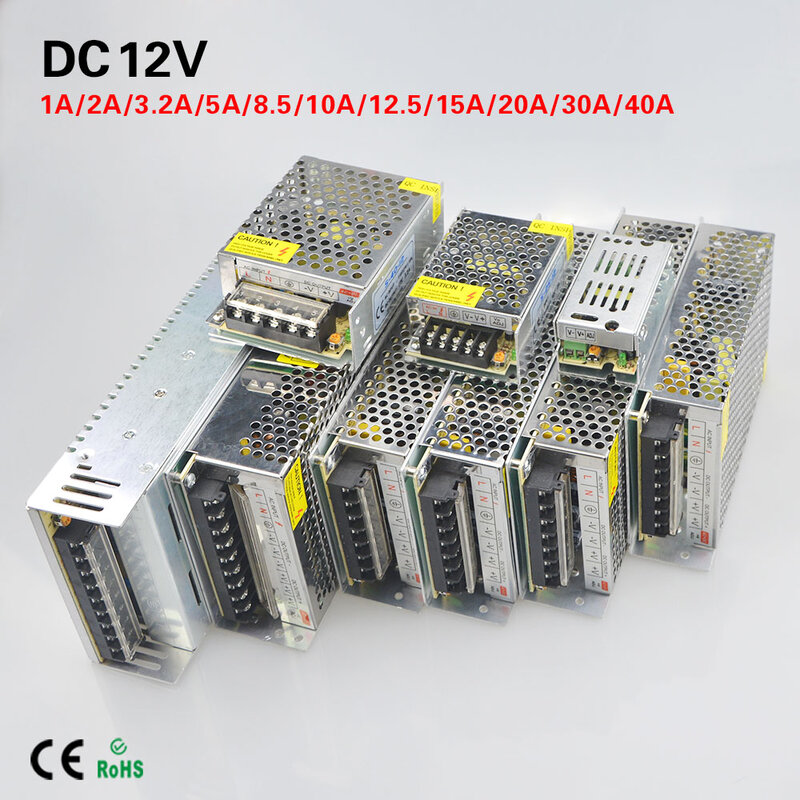 ESCAM 1A 2A 3A 5A 8A 10A 12A 15A 20A 30A 40A 110-265V to 12V switch power supply adapter for CCTV CAMERA