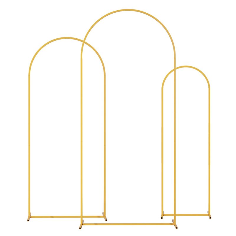 Arco de Metal para boda, Juego de 3 soportes de fondo para boda, decoración de fiesta interior y exterior