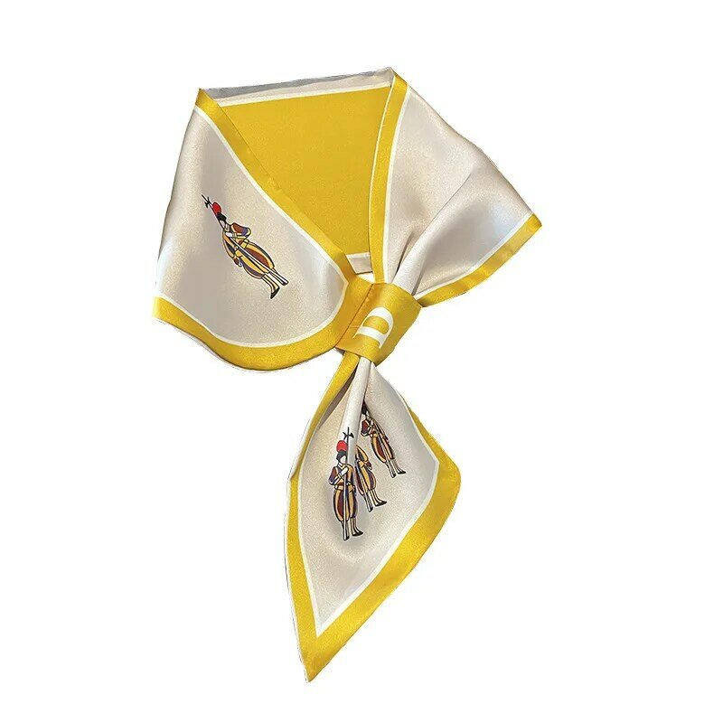 2023 New Luxury Brand Skinny Neckerchief Scarf For Women Satin Silk Ribbons Bandana Ladies Neck Tie Wrist Wrap Shawl Echarpe