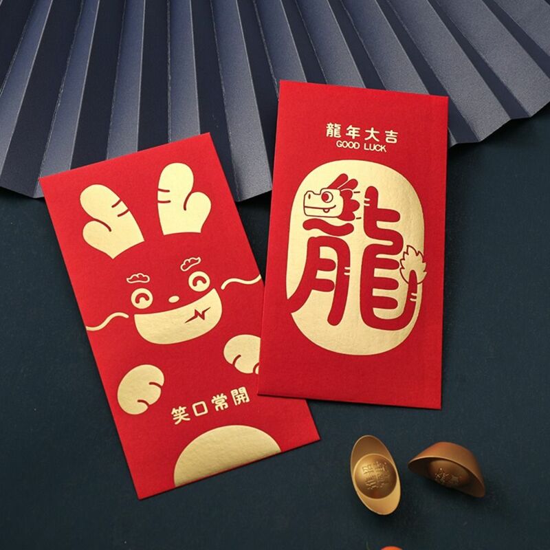 Luck Money Bag Red Envelope Best Wishes 2024 New Year Packet Blessing Bag Good Luck Dragon Pattern Money Bags Celebration Party