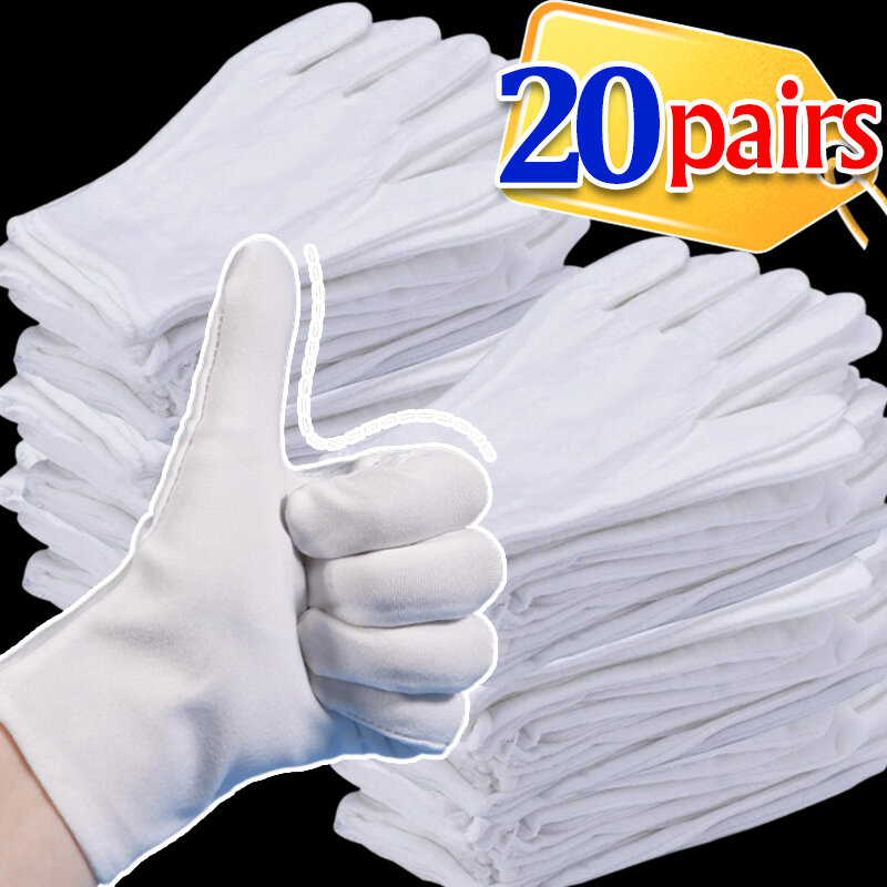 Белые хлопковые рабочие перчатки оптом для сухой обработки пленки спа перчатки церемониальные Высокие технические рабочие инструменты для уборки дома