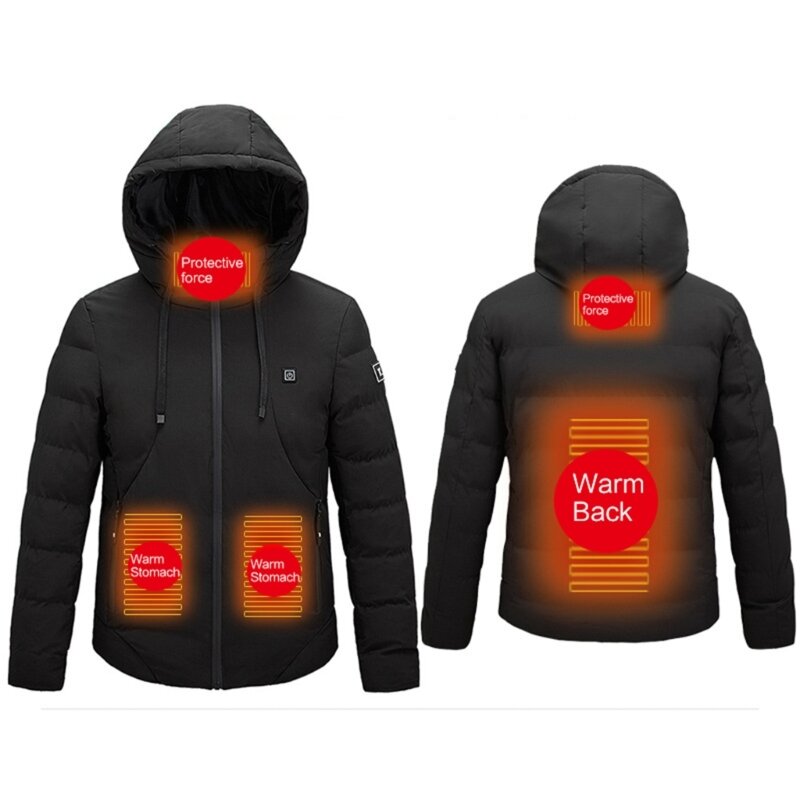 Chaqueta térmica para hombre y mujer, chaqueta cálida invierno, abrigo esquí resistente agua con capucha, envío directo