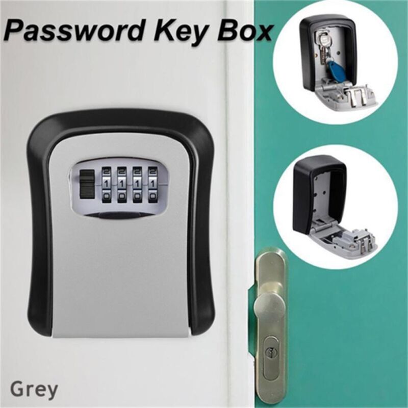 กล่องเก็บกุญแจแบบยึดติดผนังกล่องลับการรวม4หลักรหัสความปลอดภัยล็อคไม่มีกุญแจบ้านกล่องปลอดภัย