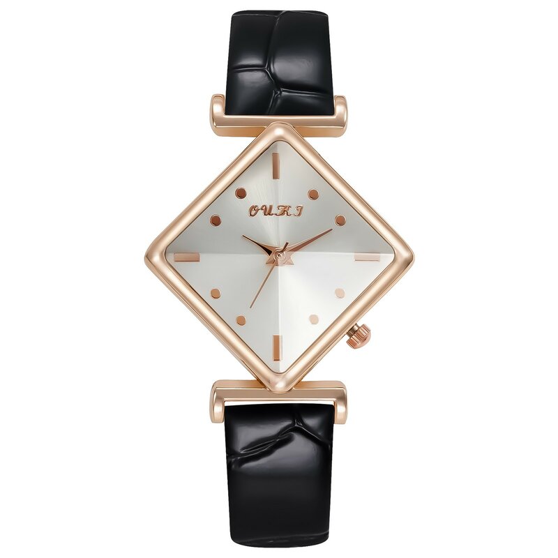 여성용 캐쥬얼 패션 스타 스카이 절묘한 다이아몬드 레트로 가죽 스트랩 쿼츠 시계, Horloge Dames Zegarki Damskie