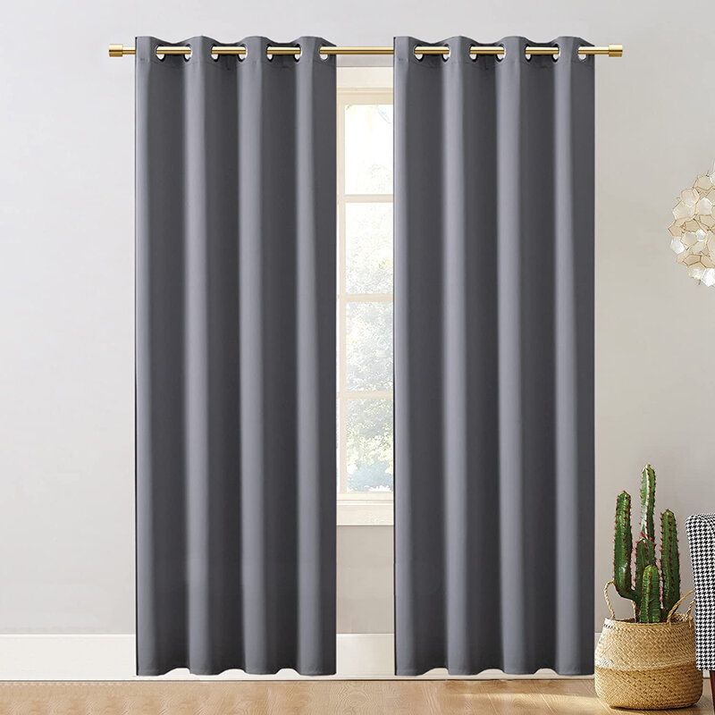 Height Blackout Curtain for French Window Sunproof Thermal Door Curtains Heavy Duty Partition Curtain for Bedroom Living Room