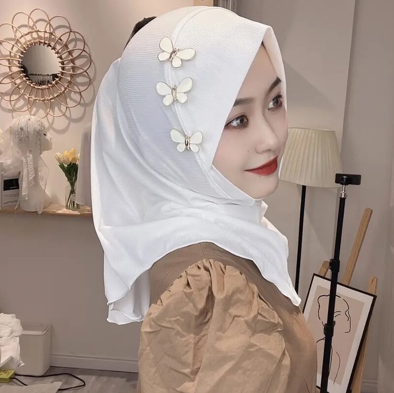 모노그램 이슬람 아라비아 소녀 이슬람 인스턴트 숄, 선 블록 스카프