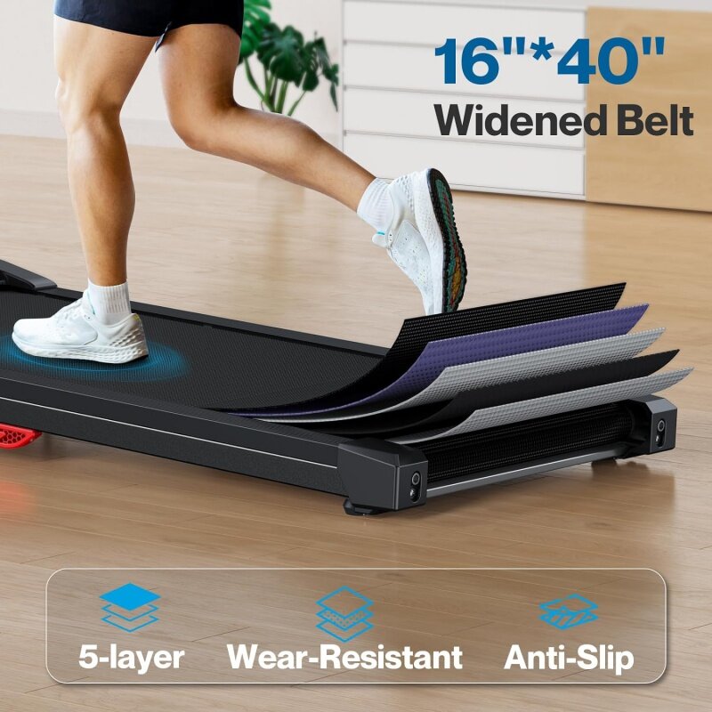 Walking Pad Treadmill with Incline: [Voice Controlled] Smart Under Desk Treadmill Compatible with ZWIFT KINOMAP WELLFIT App, 2.5