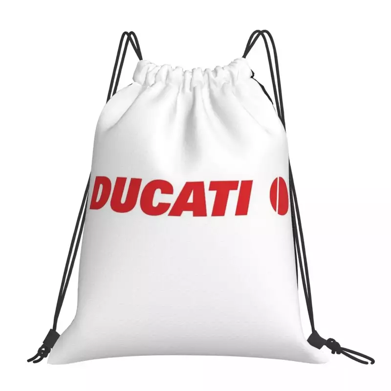 Red Circle Ducati Corse Backpacks Portable Drawstring Bags Drawstring Bundle Pocket Sports Bag Book Bags For Man Woman School