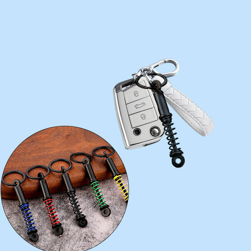 Feder anhänger Stoßdämpfer Schlüssel bund verstellbar Auto Tuning Teil Schlüssel ring Legierung Auto Innen aufhängung Gewinde fahrwerk Universal neu