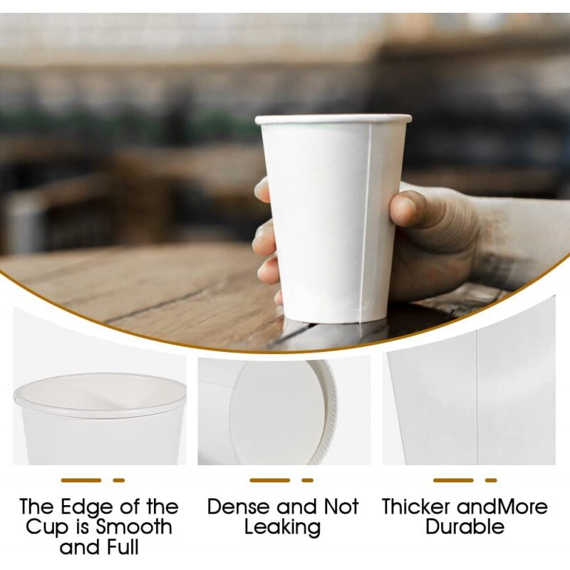 Copos de papel de café descartáveis, Takeaway White Double Wall Paper Cup, Personalizado impresso, 8oz, Produto personalizado