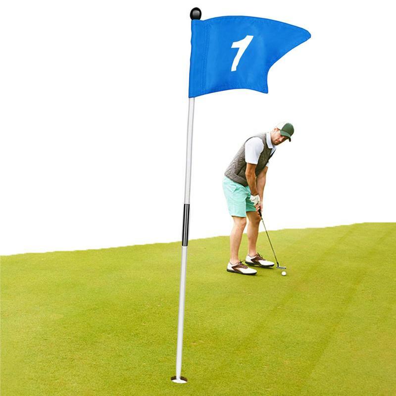 Oefen Het Plaatsen Van Een Vlagkit Dubbelzijdige Golfspeldenvlaggen Voor Draagbare Golfaccessoires Voor Golfliefhebbers Om Achterin Te Oefenen