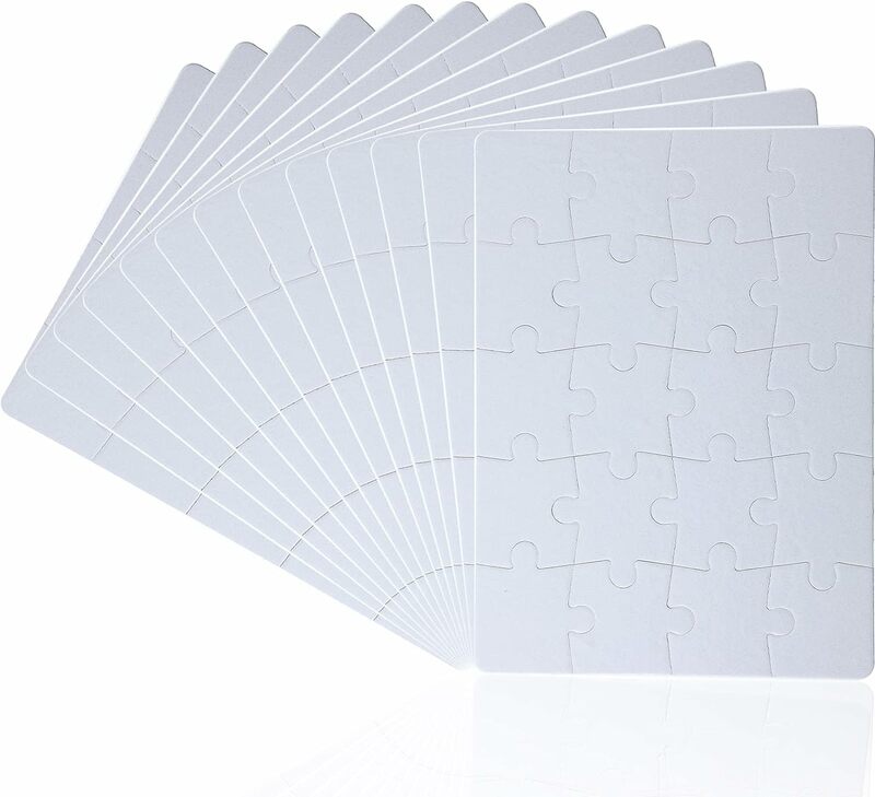 Puzzle kosong sublimasi, 20/40/80 buah 5 lembar kerajinan teka-teki Jigsaw, Transfer panas foto untuk dekorasi, 5.7X7.8 inci