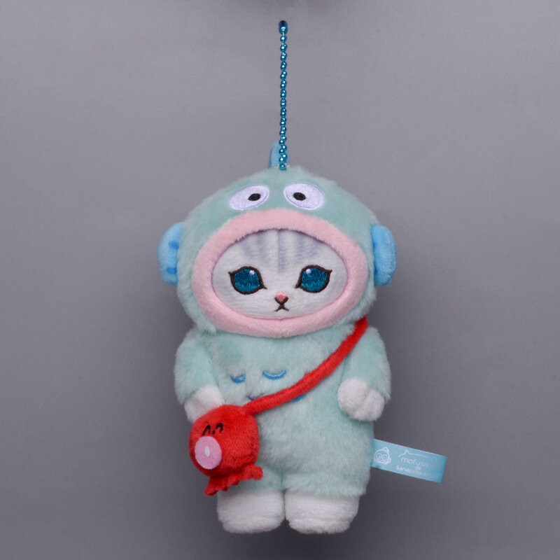 Sanrio Keychain Kuromi Ugly Fish Cat Cinnamoroll Crossdressing Shark Cat Fried Shrimp Plush Toy Kawaii Hello Kitty Bag Pendant