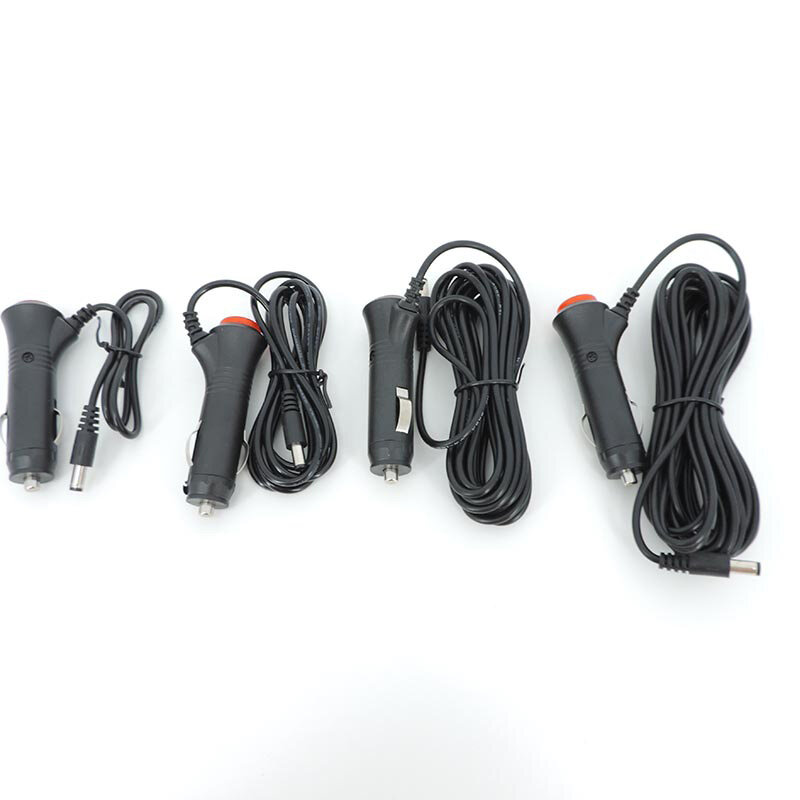Pengisi daya adaptor mobil DC 12V 24V, pemantik kabel ekstensi catu daya, sakelar kabel steker untuk kamera Monitor mobil 2.1x5.5mm 0.5m-5m