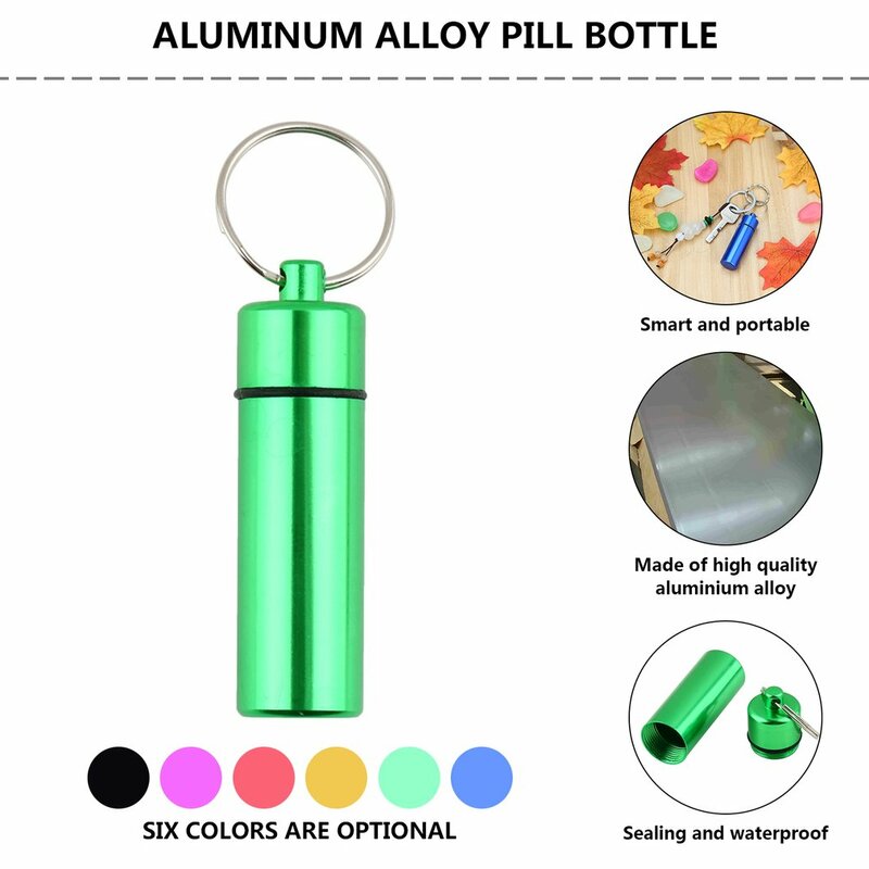 Wodoodporne aluminiowe pudełko na tabletki Case butelka podręczny pojemnik na pigułki pojemnik brelok apteczka opieka zdrowotna