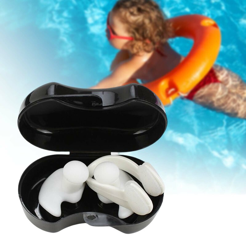 男性と女性のための水泳パンツ,クリップ付きの防水性と鼻保護のセット
