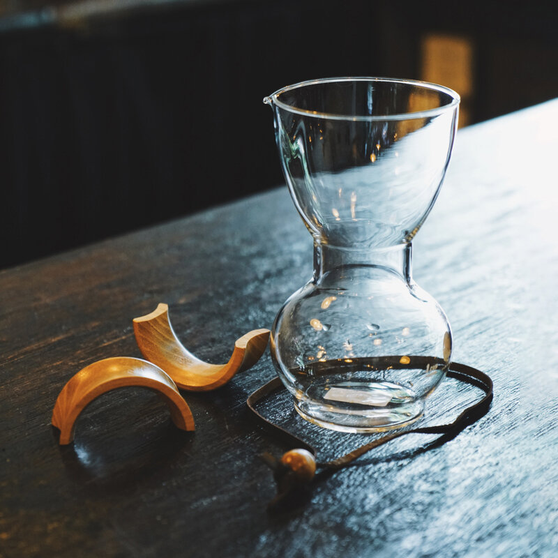 JINYOUJIA-Handgemachtes hitze beständiges Boro silikat glas, Flanell filter, hand gebrühter Kaffee-Sharing-Topf, Japan-Stil, 500ml