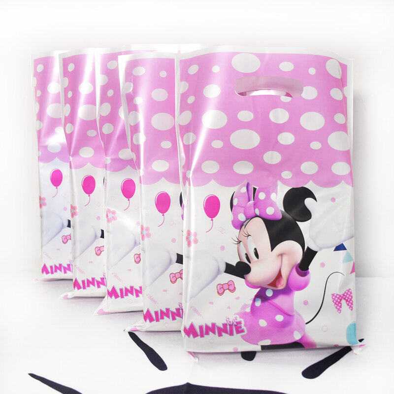Bolsas de regalo de Minnie Mouse, bolsas de dulces, galletas de Chocolate, bolsa de fiesta temática, suministros de fiesta de cumpleaños para niñas, decoraciones para el hogar