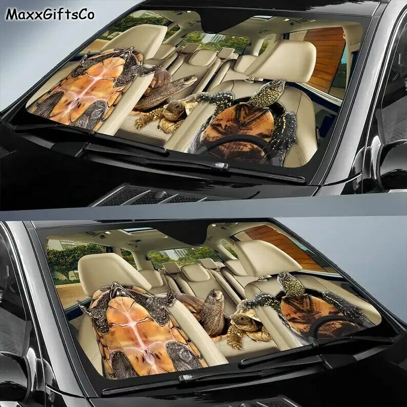 Turtle Car Sun Shade, Turtle Windshield, Family Sunshade, Turtle Car Accessories, Car Decoration, Gift For Dad, Mom