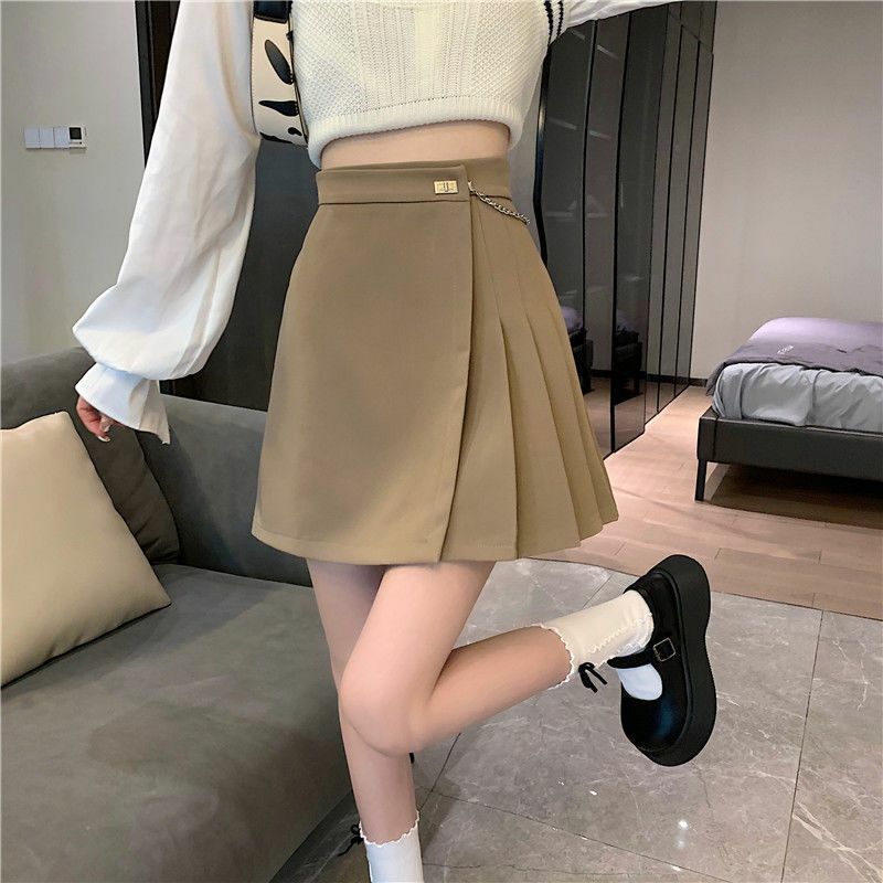 Женская плиссированная мини-юбка в Корейском стиле с высокой талией