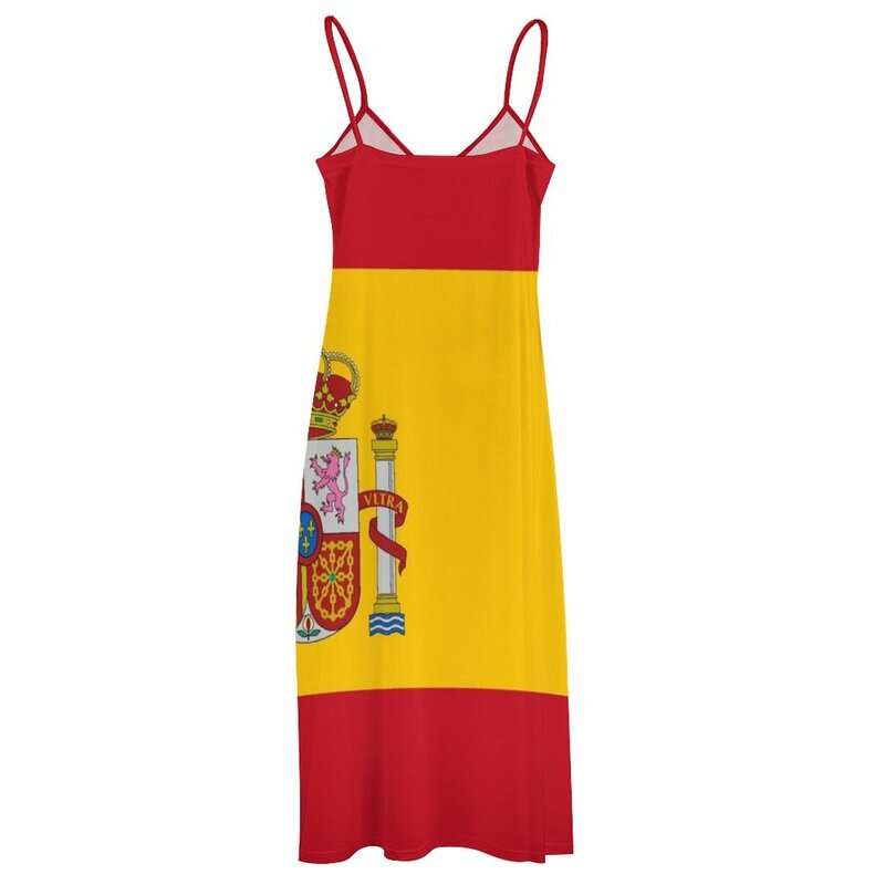 Женское длинное платье без рукавов, платье с флагом Испании, женская одежда, платья, женское вечернее платье, лето 2023