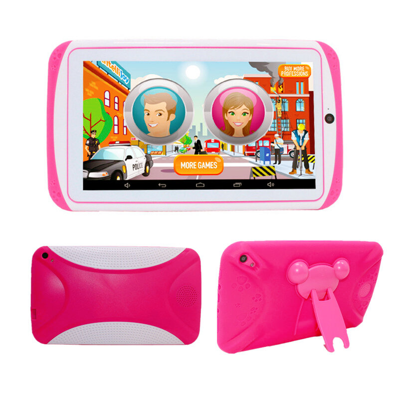 Funda de silicona de Color caramelo de 7 pulgadas para tabletas para niños, Android 10,0, PC, Quad Core, 1GB RAM, 16GB ROM, 1024x600IPS, Allwinner E98, Google Play Pad