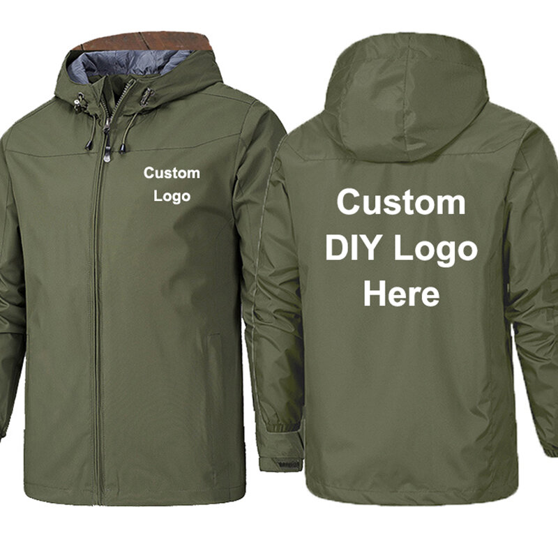 MCSORELY 2022 Spring Custom Logo Men Jacket DIY Print Zipper Coat Windproof Waterproof Jacket Unisex Outdoor Jackets Sportswear
