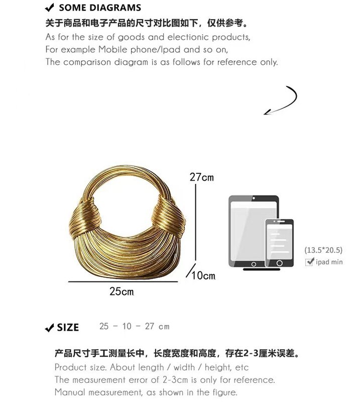 Borse per le donne 2023 New Gold Luxury Designer Brand borse per Noodle tessute a mano corda annodata disegnata Hobo Silver pochette da sera Chic