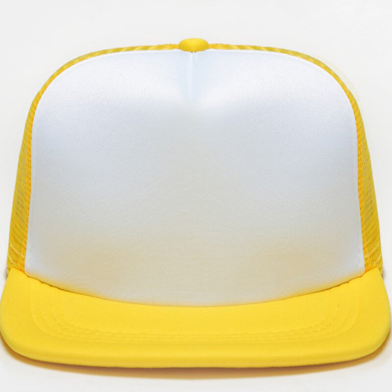 Бейсболка с бесплатным логотипом на заказ, детская индивидуальная дизайнерская Кепка-тракер «сделай сам», шапки из 100% полиэстера, сетчатая кепка без рисунка для мальчиков и девочек, 1 шт.