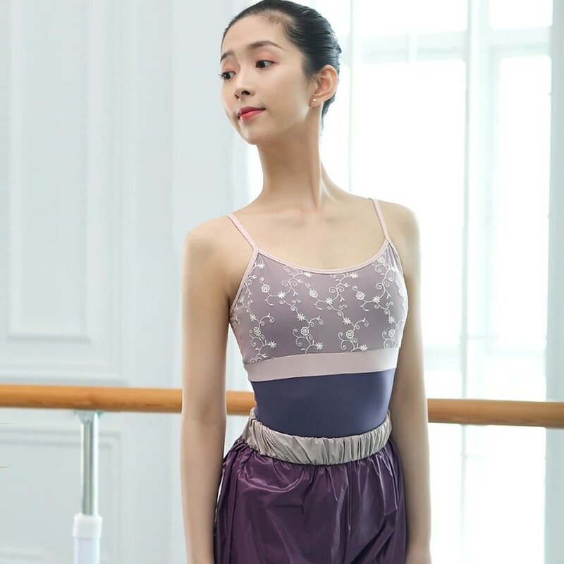 Baju Renang Dewasa Leotard Balet untuk Menari Wanita Pakaian Dansa Kamisol Renda Baju Ketat Pakaian Senam Kostum Tari Klasik Balerina