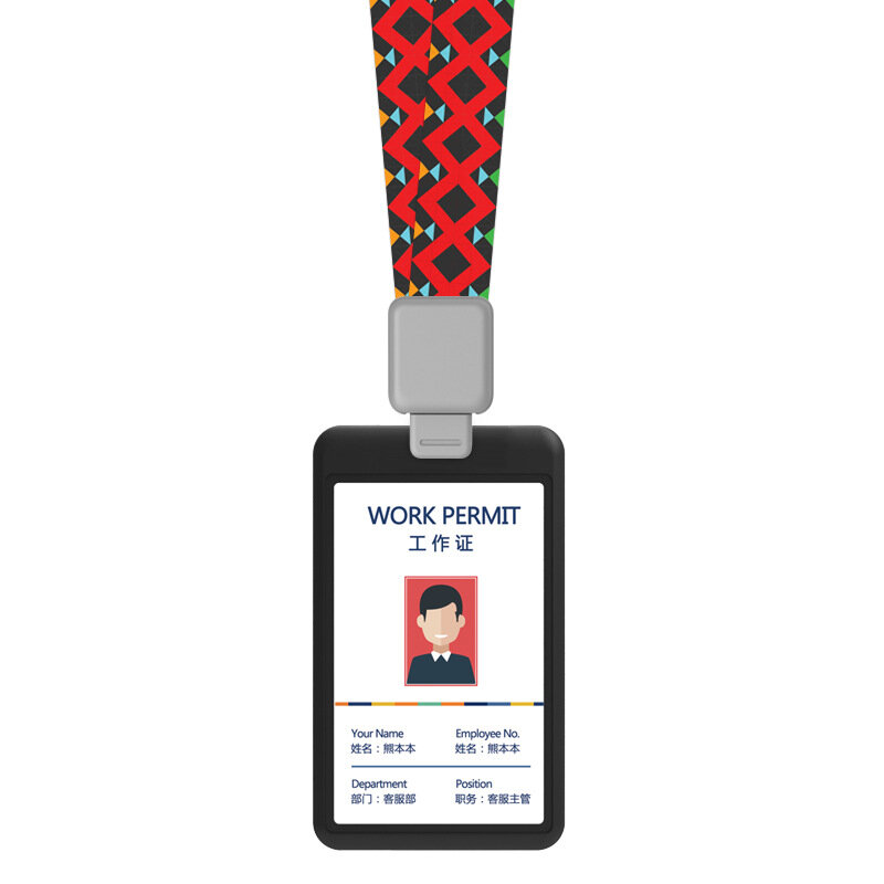 Kualitas tinggi Set kartu ID lengan pemegang lencana kasus mahasiswa kreatif lencana jelas kartu kredit Bank klip lencana pemegang aksesoris