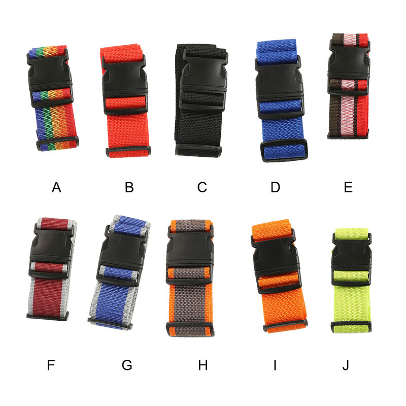 튼튼한 웨빙 슈트케이스 벨트 세트, 안전하고 조절 가능한 포장용, 헤비 듀티 여행 필수 5 가지 색상, 2 m