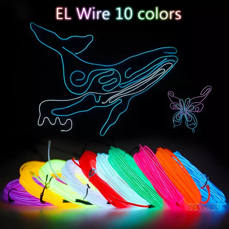 El draht seil Rohr Neon Licht Dance ปาร์ตี้เต้นรำ Licht นีออน LED Lampe EL Wire ยืดหยุ่นรูปร่าง streifen 1M/2M/3M/5M/10M/15
