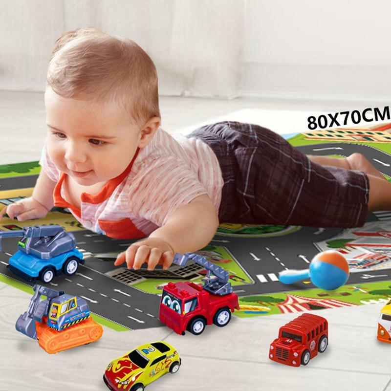 Weihnachts auto Countdown-Spielzeug mit 24 Mini-Autos und Karte lustige Pull-Back-Fahrzeug Spielzeug große Geburtstags geschenk Party Gefälligkeiten für Kinder