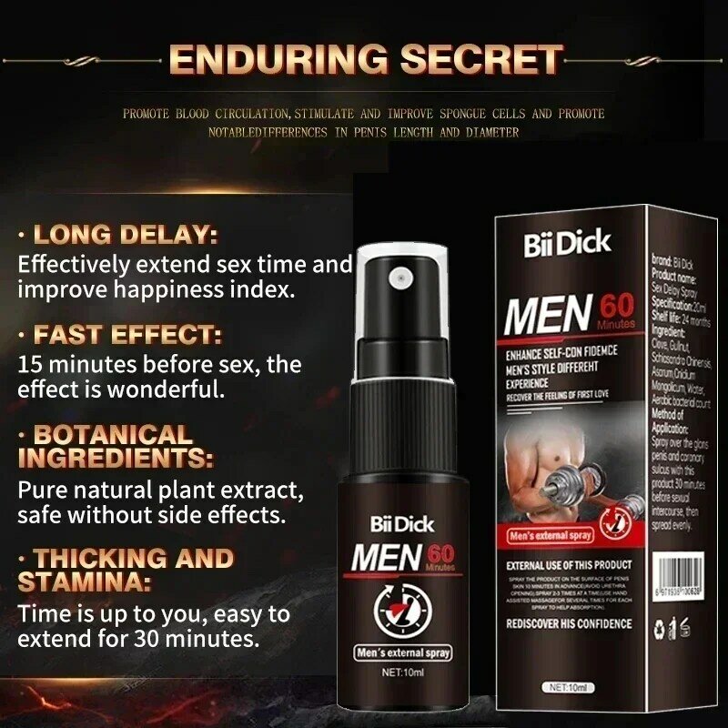 Man Lasting Long 60 Minutes Penis Enlargment Oil Sex Delay Spray Sex for Male External Use Anti Premature Ejaculation
