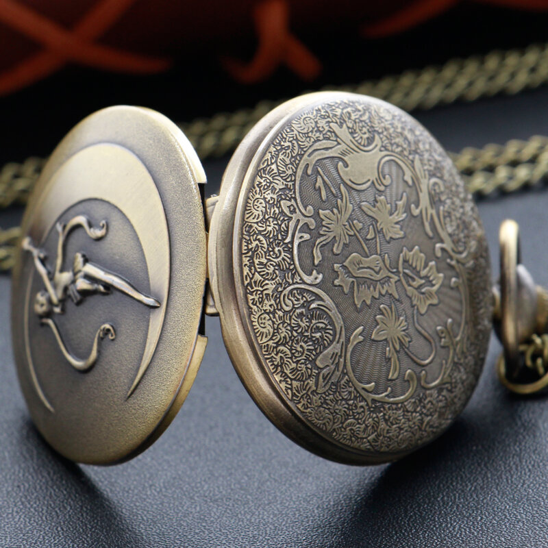 Xh3036 Steampunk Retro hermosa chica tema cuarzo reloj de bolsillo moda encanto Fob reloj COLLAR COLGANTE con cadena regalo