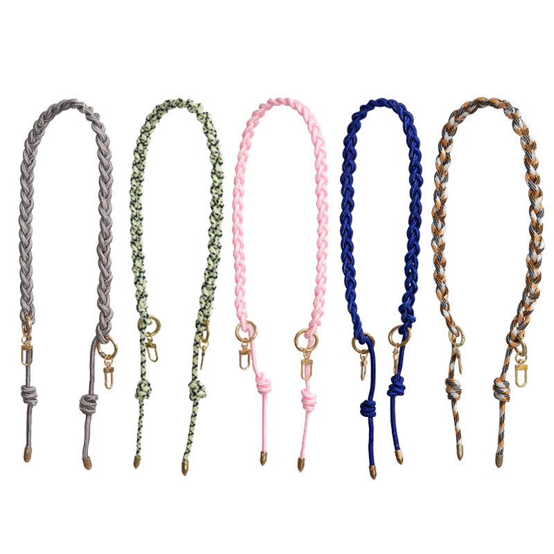Multi-functional handbag strap handmade rope cord knitting design girl braide 60cm length phone case chain lady glass chain
