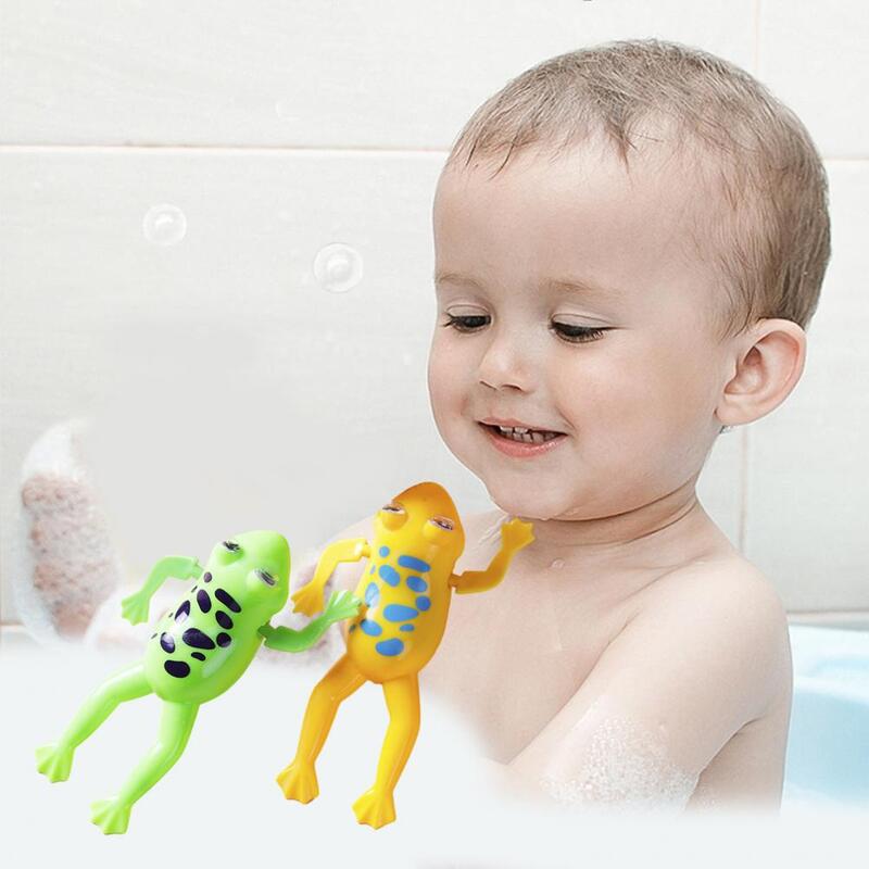 Mainan hewan kartun angin untuk anak-anak, mainan berenang katak/ikan/kura-kura tanpa baterai mainan interaktif pendamping mandi bayi
